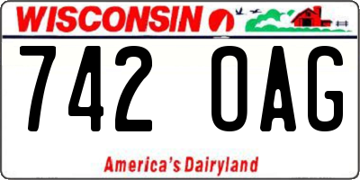 WI license plate 742OAG