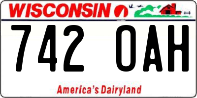 WI license plate 742OAH