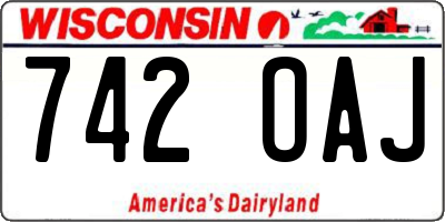 WI license plate 742OAJ