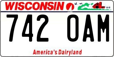 WI license plate 742OAM