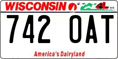 WI license plate 742OAT
