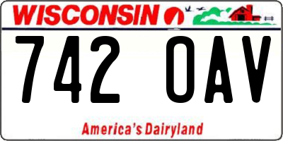 WI license plate 742OAV