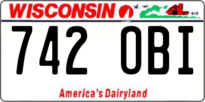 WI license plate 742OBI