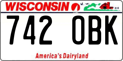 WI license plate 742OBK