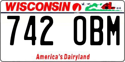 WI license plate 742OBM