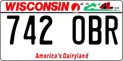 WI license plate 742OBR