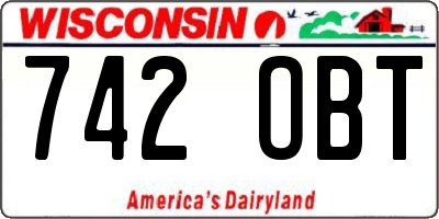 WI license plate 742OBT