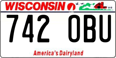 WI license plate 742OBU