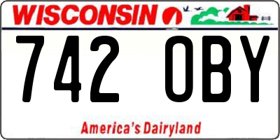 WI license plate 742OBY