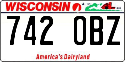 WI license plate 742OBZ