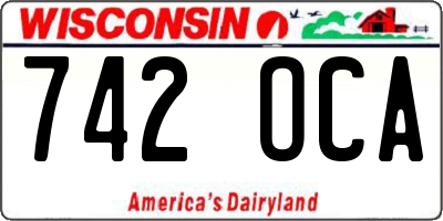 WI license plate 742OCA