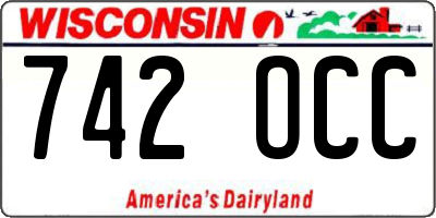 WI license plate 742OCC