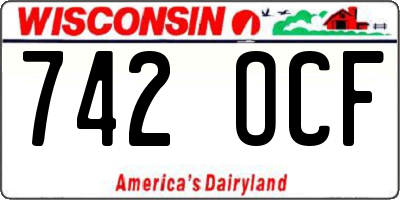 WI license plate 742OCF