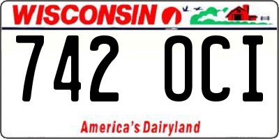 WI license plate 742OCI