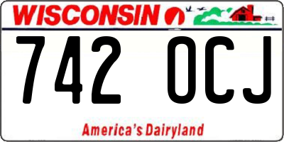 WI license plate 742OCJ