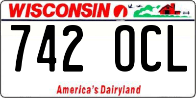 WI license plate 742OCL