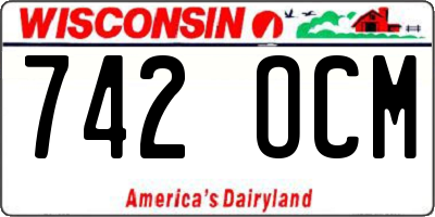 WI license plate 742OCM
