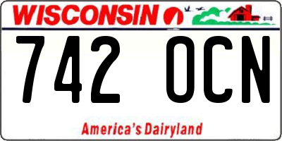 WI license plate 742OCN