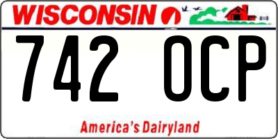 WI license plate 742OCP