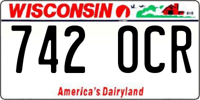 WI license plate 742OCR
