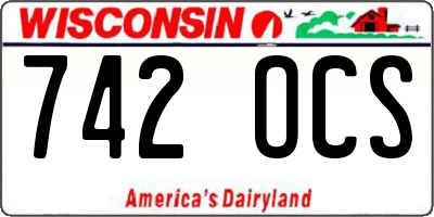 WI license plate 742OCS