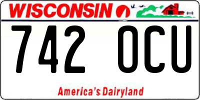 WI license plate 742OCU