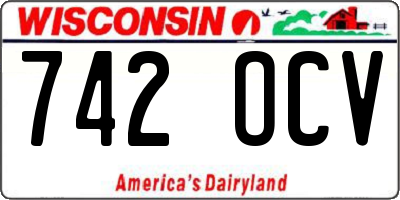 WI license plate 742OCV