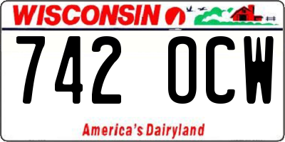 WI license plate 742OCW