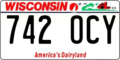 WI license plate 742OCY
