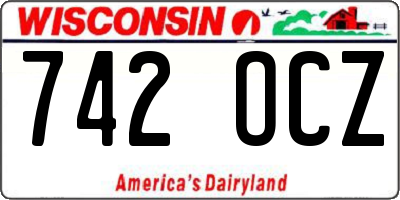 WI license plate 742OCZ