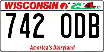 WI license plate 742ODB