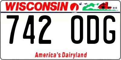 WI license plate 742ODG