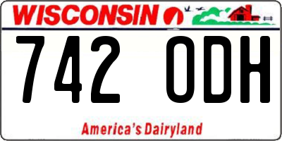 WI license plate 742ODH