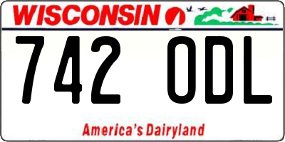 WI license plate 742ODL