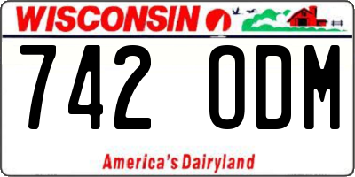 WI license plate 742ODM