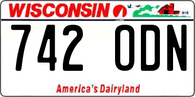 WI license plate 742ODN