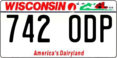 WI license plate 742ODP