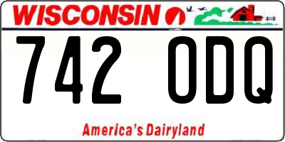 WI license plate 742ODQ