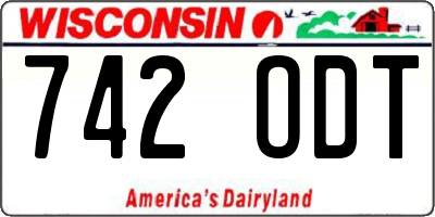 WI license plate 742ODT