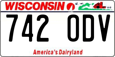 WI license plate 742ODV