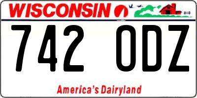 WI license plate 742ODZ