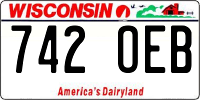 WI license plate 742OEB