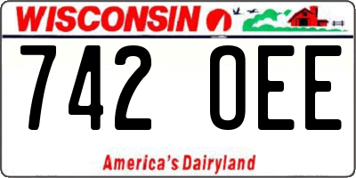 WI license plate 742OEE