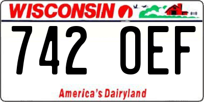 WI license plate 742OEF