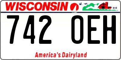WI license plate 742OEH