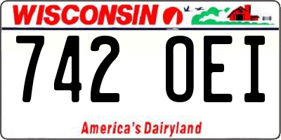 WI license plate 742OEI