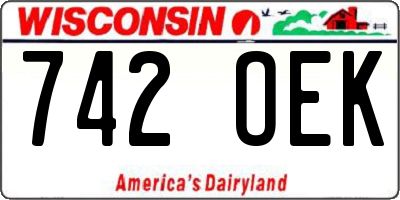 WI license plate 742OEK