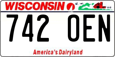 WI license plate 742OEN