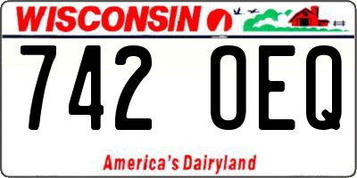 WI license plate 742OEQ