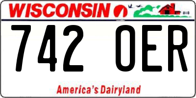 WI license plate 742OER